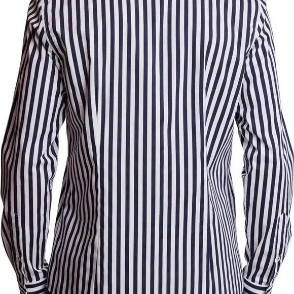 Paisley & Gray Navy Dress Shirt with White Wide Stripes. Size Medium - Picture 2 of 4